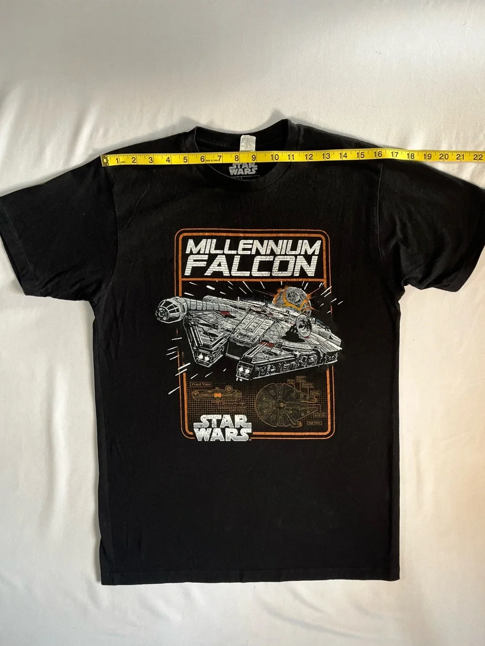 Star Wars Black Tee with Millennium Falcon and Orange Accents 0006